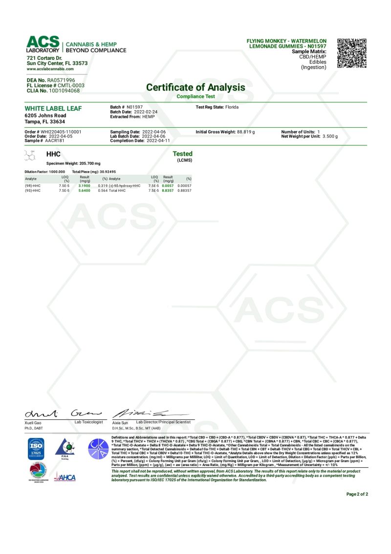 flying monkey hhc gummies watermelon lemonade 2